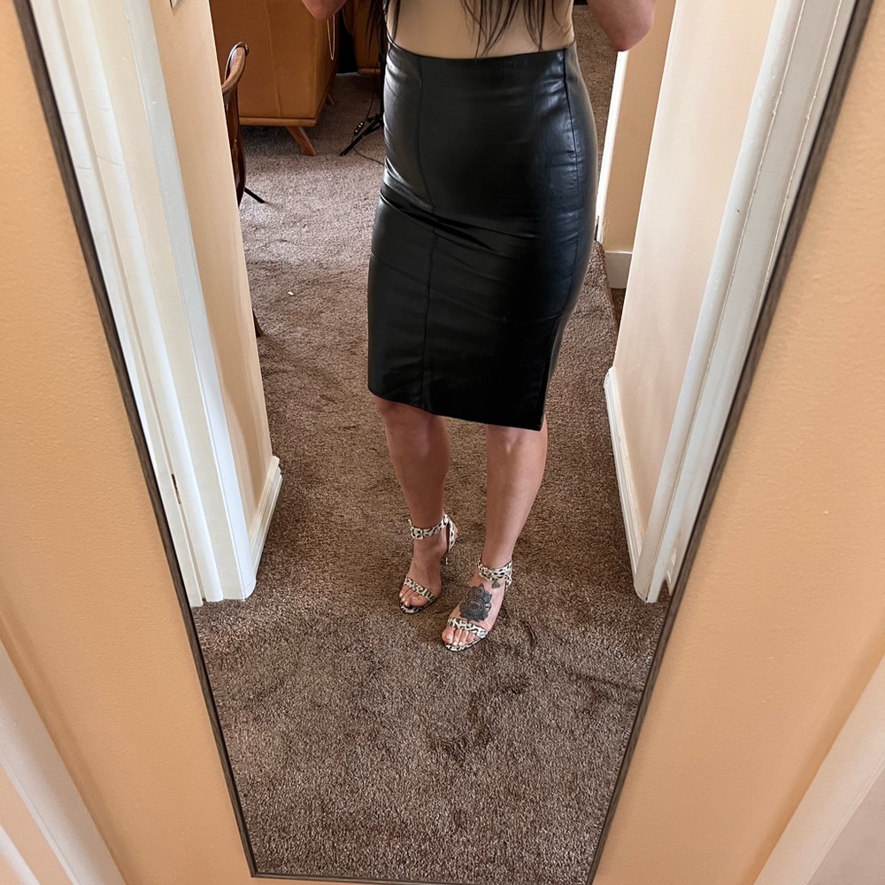 Faux leather skirt